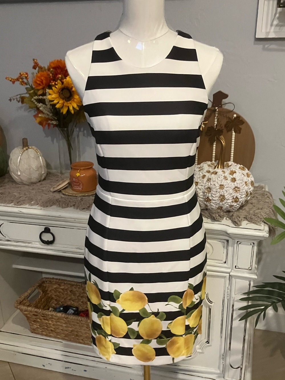 Stretchy Milly striped lemon shift dress